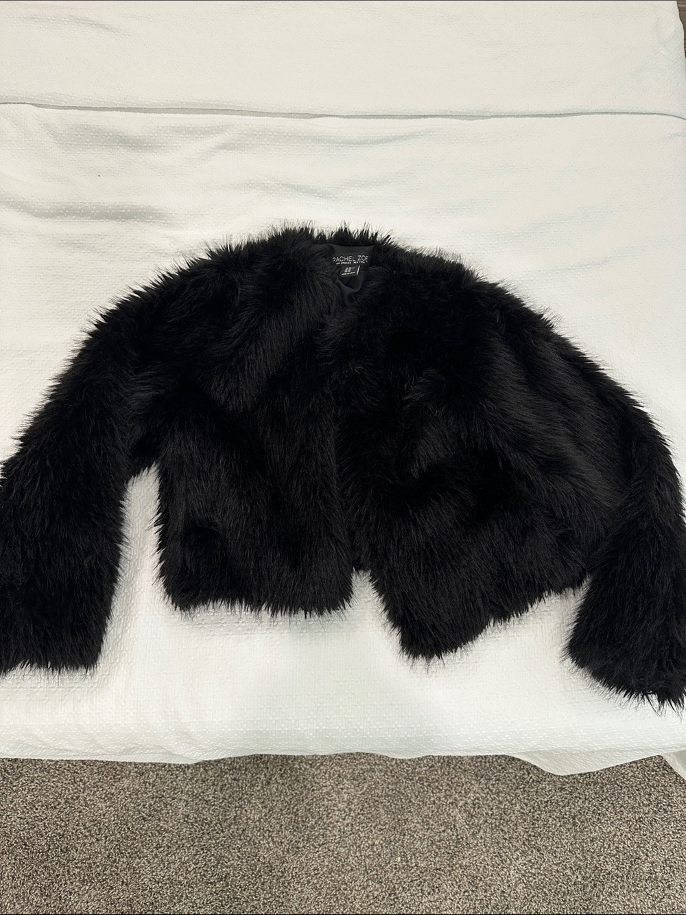 Rachel Zoe Black Faux Fur Jacket